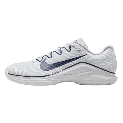 Image of Nike Vapor 12 Men's Hard Court Tennis Shoes (White/Midnight Navy/White), White/Midnight Navy/White, 8.5 UK