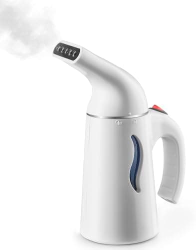 Image of Clothes Steamer Handheld - Garment Steamer for Clothes - Hand-Held Steamer Portable - Lightweight Hand Steamer - Travel Steamer - White - 130 ml Tank
