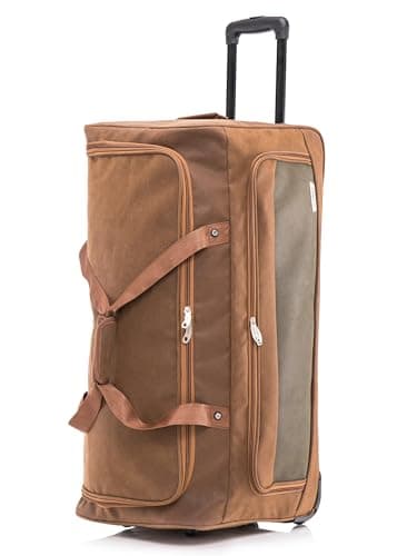 Image of FLYMAX 30" Large Suitcase Faux Leather Lightweight Luggage Travel Trolley 100L