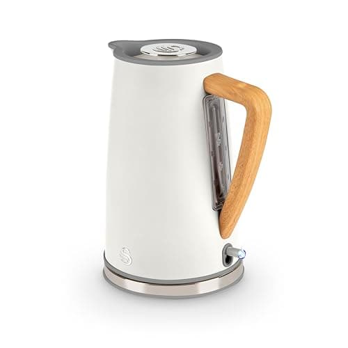 Image of Swan SK14610WHTN Nordic Cordless Jug Kettle with Fast Boil Technology, Overheat Protection, Soft Touch Handle, 1.7L, 3KW, White