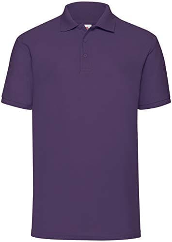 Image of Fruit of the Loom Mens 65/35 Pique Short Sleeve Polo Shirt (3XL) (Purple)
