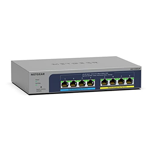 Image of NETGEAR 8 Port 2.5GB Switch (MS108EUP) | Multi-Gigabit Managed Ultra60 PoE Plus Switch | 4x PoE+/++ Ports at 230W | Fanless, Wifi 6 Access Point Connectivity, ProSAFE