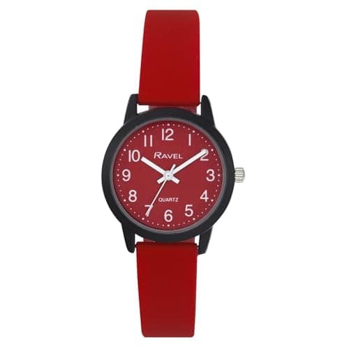 Image of Ravel - Summer in Black Silicone Watch (37mm case) - Analogue Quartz - R1814.10 - Red
