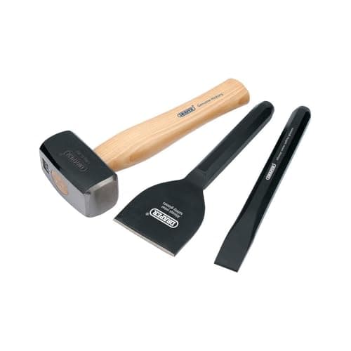 Image of Draper 3 Piece Builders Tools Kit | Club Hammer, Chisel and Bolster | Builders Hand Tools | 26120