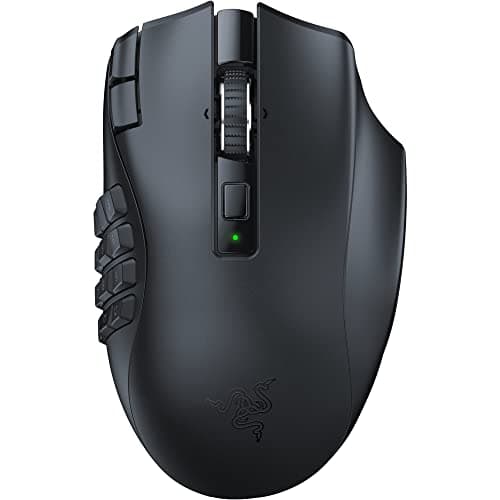 Image of Razer Naga V2 HyperSpeed - Ergonomic Wireless MMO Gaming Mouse (with 19 Programmable Buttons, HyperSpeed Wireless (2.4 GHz), Up to 250 Hours of Battery Life, Focus Pro 30K Optical Sensor) Black
