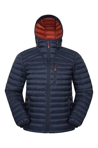 Image of Mountain Warehouse Henry II Mens Down Padded Jacket - Water Resistant Puffer Coat, Insulated Winter Wear - Clothing for Outdoor & Travel Navy 2XL