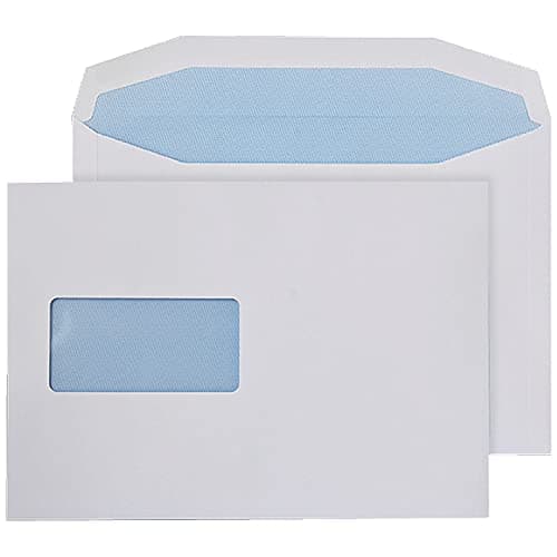Image of Q-Connect Machine Envelope 162 x 238 mm Window 90 gsm Gummed - White, Pack of 500