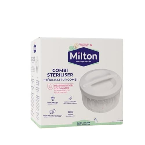 Image of MILTON Combi Microwave Or Cold Water Steriliser, 24 hour Sterilisation, Fits Five Wide Neck Bottles of Any Brand, Fits Most Microwaves, 5 litre Capacity, Kills 99.9% of Germs