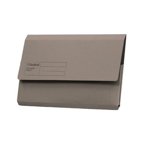 Image of Exacompta Guildhall Document Wallets, 285 gsm, Foolscap - Grey, Pack of 50