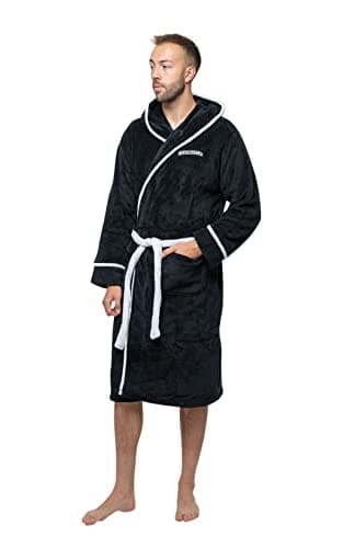 Image of The Beatles Bathrobe Abbey Road Band Logo Official Black Unisex Medium