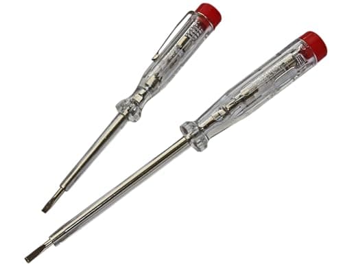 Image of H+H Werkzeug 45200 45500 VDE Standard Tester 45200/45500 Voltage Tester/Phase Tester Set up to 250 V 2-Piece GS Tested 0680 Made in Germany, Transparent/Red, 140 mm / 190 mm