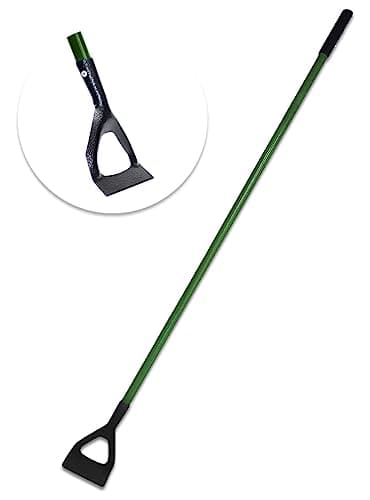 Image of rightclick Carbon Steel Garden Dutch Hoe 140cm Tubular Steel Long Handled Garden hoe Lightweight Multipurpose Garden Hoe for Weeding Ditching Digging and Landscaping