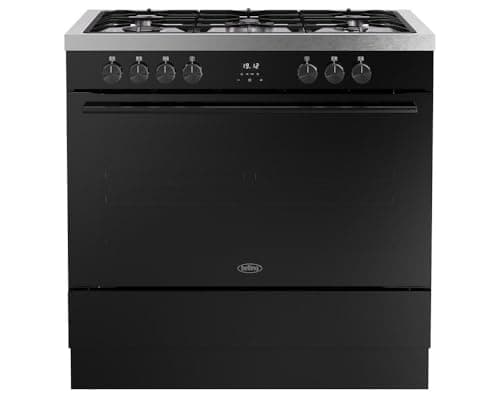 Image of Belling BEL RCA VISION SGL 90DF 90cm wide Dual Fuel Range Cooker with Gas Hob - Black - A Rated