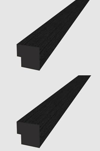 Image of Acoustic Slatted Wall Panel Decorative Slat 3D Timber Oak Natural - 2400mm x 600mm (End Trim x2 Black 2400x30mm)