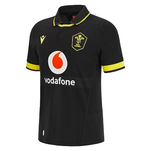 Image of Macron 2023-2024 Wales Rugby Away WRU Shirt Black