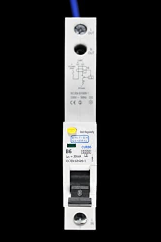 Image of British General 6 AMP TYPE B 6kA 30mA RCBO RCD MCB CURB6
