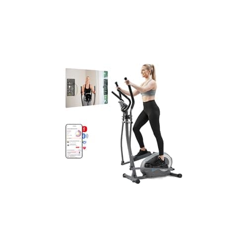 Image of JLL Cross Trainer Smart Compact Elliptical Machine for Home, 2-in-1 Upright Whisper-Quiet Magnetic Resistance, Low-Impact Foot Pedal Exerciser, Bluetooth SunnyFit App Compatible