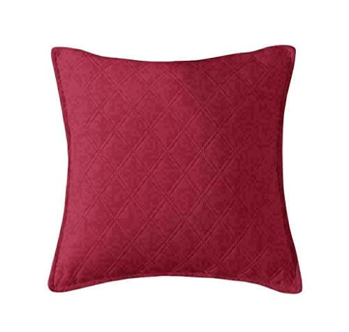 Image of Luxury Pair Cushion Cover 2 Piece Quilted Heat Pressed Cushion Covers 17 x 17 Inch(43 x 43 cm) Small (Red, Pair Cushion Cover)