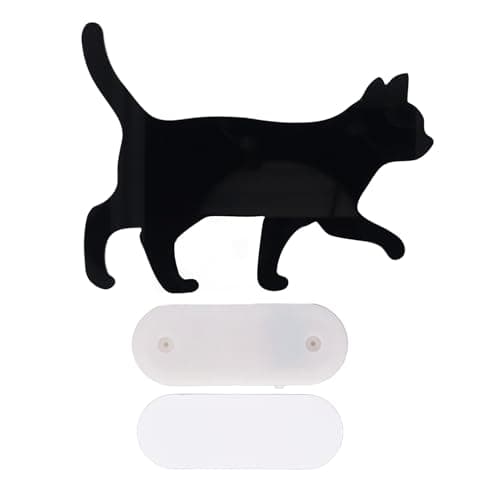 Image of Kikumi Cat Night Light Voice Activated Black Cat Silhouette Lamp Wall Decor Battery Operated for Home Living Room Hallway Kitchen Bedroom Warm Light