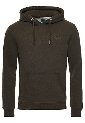 Image of Superdry Men's Vintage Embroidery Hoodie Sweatshirt, Olive Marl, L