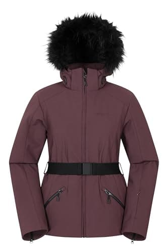 Image of Mountain Warehouse Swiss Womens Recco Ski Jacket -Padded, Snowproof, Breathable, Extra Ventilation - Best for Winter Skiing, Sports, Walking Dark Purple Women's Size 10