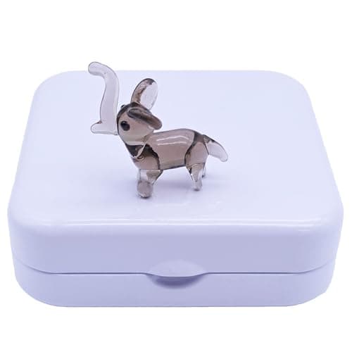 Image of SHC Web Mini Elephant in Gift Tin - Cute Little Glass Animal Figurine - Handmade Ornament