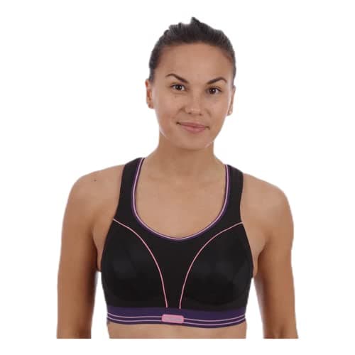 Image of Shock Absorber Women's Ultimate Run Sports Bra - Black/Purple, Size 34A