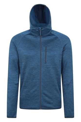 Image of Mountain Warehouse Marker Mens Active Hoodie - Lightweight & Quick Dry Sweatshirt with Zip Pocket - Spring Summer, Walking & Outdoors Dark Blue M
