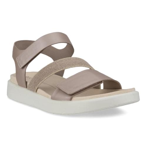 Image of ECCO Women's Gruuv M Taupe Teardrop Sandal, Grey Rose Metallic, 3.5 UK