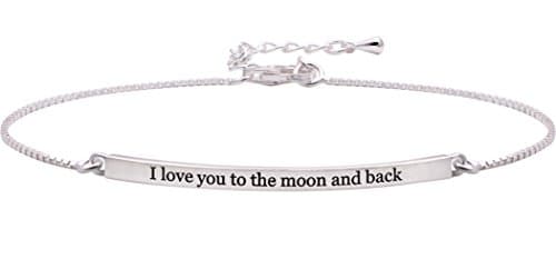 Image of ALOV Jewelry Sterling Silver I love you to the moon and back Chain Bracelet