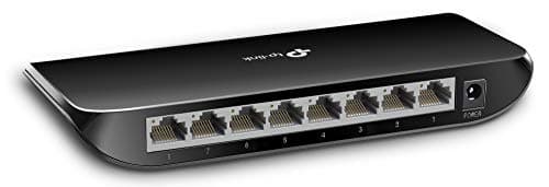 Image of TP-Link TL-SG1008D, 8 Port Gigabit Ethernet Network Switch, Ethernet Splitter, Hub, Desktop and Wall-Mounting, Plastic Case, Plug and Play, Energy-Saving, Black