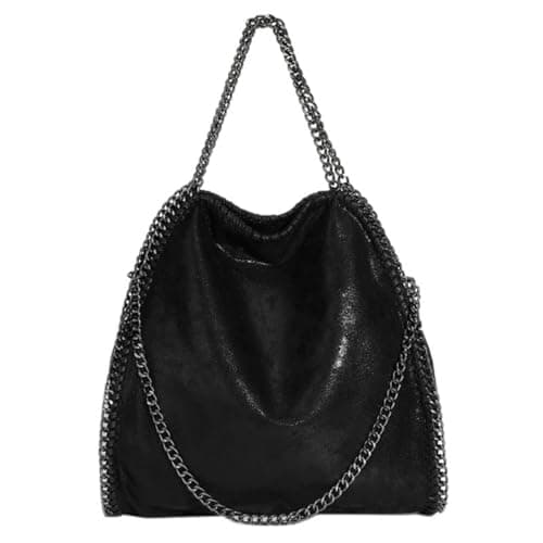 Image of Wivmypog Womens Chain Bag, Soft PU Leather Shoulder Bag Large Designer Hobo Handbags Top-Handle Tote Bags for Women