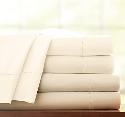 Image of 100% EGYPTIAN COTTON 400 THREAD COUNT HOTEL QUALITY EXTRA DEEP 16" FITTED SHEET (Double, Cream)