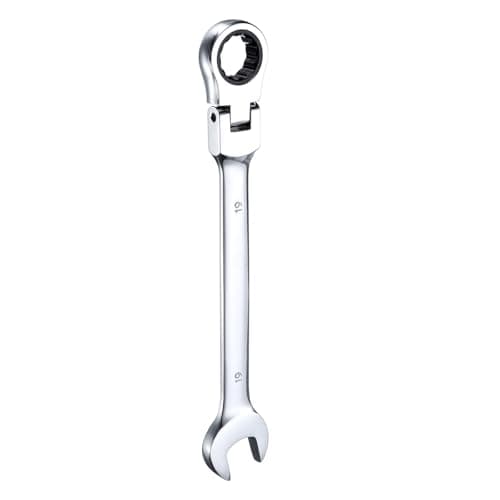 Image of sourcing map Flex-Head Ratcheting Wrench 19mm 180° Rotating Head Metric Ratchet Combination Wrenches 72-Teeth Chrome Vanadium Steel Open End Ratchet for Fasteners Nut Bolt