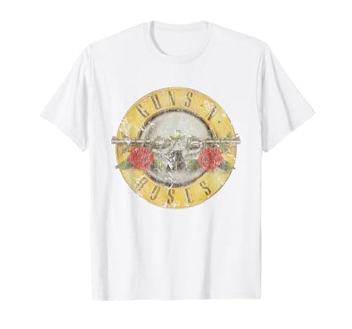 Image of Official Guns N' Roses Vintage Logo White T-Shirt