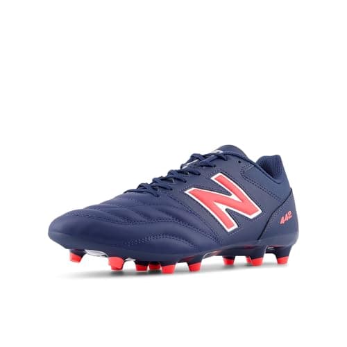Image of New Balance Men's 442 Team Fg V2 Soccer Shoe, Nb Navy/Silver/Energy Red, 11 Wide