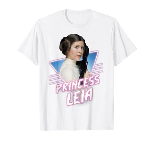 Image of Star Wars Princess Leia 80's Themed Neon Portrait T-Shirt