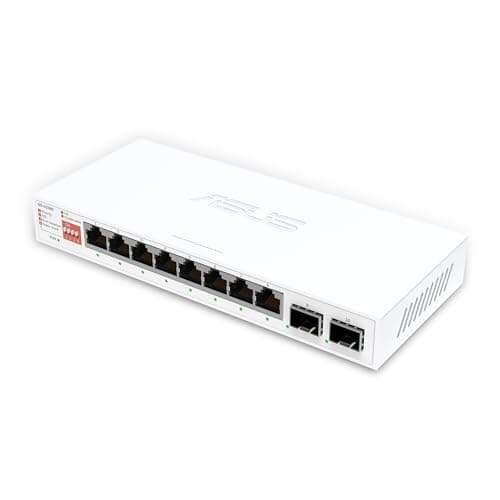 Image of ASUS QG-U1080 - 8-Port 2.5G and 2-Port 10G SFP Plus Unmanaged Switch, 4 Smart Modes, Home Network Hub, Ethernet Separator, Plug and Play, Easy Setup, Quiet