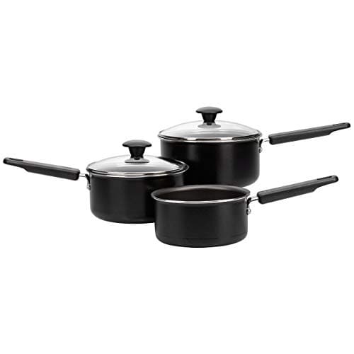 Image of Prestige Quick & Easy Non-Stick 3 Piece Pan Set Cookware Saucepans Aluminium