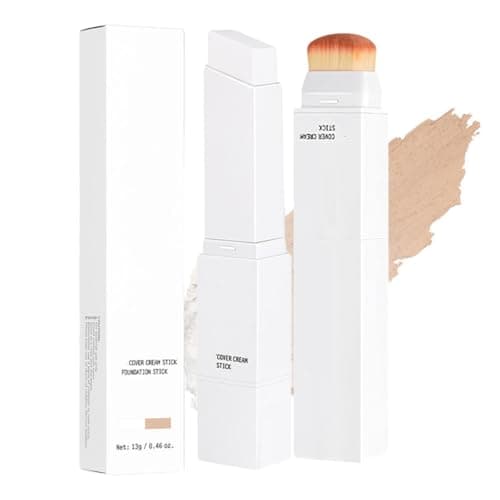 Image of Derma Muse Korean Colour Changing Foundation Stick for Mature Skin, Cover Cream Stick V White Foundation Full Coverage with Makeup Brush, Long-Lasting Base Makeup for Natural Finish (#2 Light)