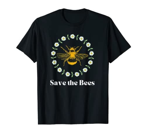Image of Save the Bees Earth Day Daisy Flower Cute Women and Girls T-Shirt
