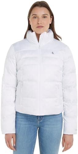 Image of Calvin Klein Jeans Women Short Fitted Jacket Padded Jackets White, 3XL