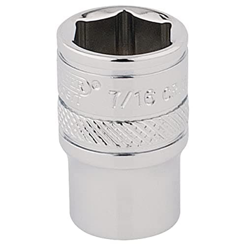Image of Draper 48942 1/4" Square Drive Polished Chrome Imperial Socket, 7/16" Size