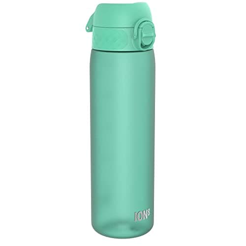Image of Ion8 Water Bottle, 500 ml/18 oz, Leak Proof, Easy to Open, Secure Lock, Dishwasher Safe, BPA Free, Hygienic Flip Cover, Carry Handle, Fits Cup Holders, Easy Clean, Carbon Neutral, Teal Green
