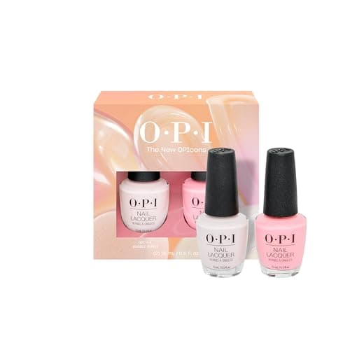 Image of OPI The New OPIcons Nail Lacquer Collection - Long-Lasting, Quick Dry Luxury Varnish for Manicure & Pedicure - 2 Piece Duo Set - OPI'm a Bubble Bunny & Bathtime Bubbly (2x15ml)