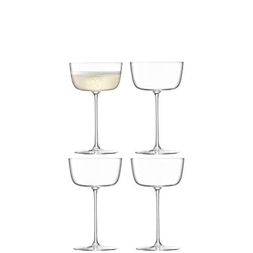 Image of LSA International Borough Cocktail Saucer 240 ml Clear | Set of 4 | Dishwasher Safe | BG07