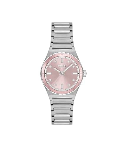 Image of BOSS Three Hand Quartz Movement Watch for Women Candor Ladies Sport Collection with Silver Stainless Steel Bracelet - 1502788