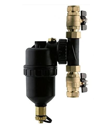 Image of Team Controls Magnetic Boiler Filter 22mm Inline for Central Heating inc Full Bore Valves with Metal Handle - Team Supplies TCFILTER