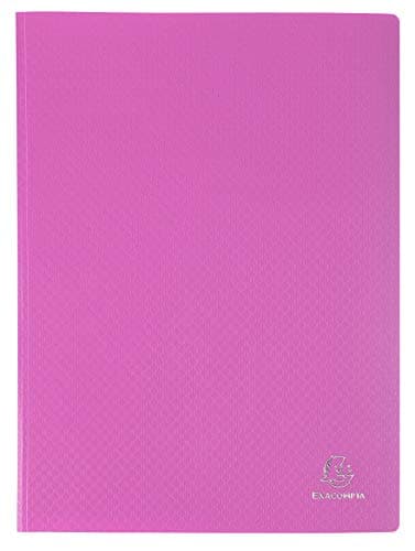 Image of Exacompta - Ref 88327E - Semi-Rigid PP Display Book - Suitable for A4 Documents, Wipeable Cover, 500 Micron Polypropylene, 30 Pockets, 60 Viewing Pages - Pink Cover