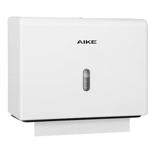 Image of AIKE Paper Towel Dispenser Wall Mount Commercial, 200+ Sheets for Z-Fold & 25.4x7.8 CM Multifold Towels, Hand Towel Dispenser AK5102, White